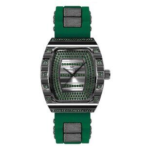 52mm Montres Carlo Men's Sport Luxury Fashion Silicone Band Stones Wrist Watch